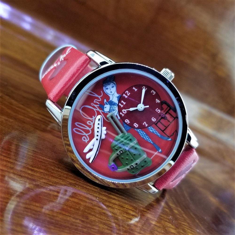 New ELLE GIRL Fashion is My Passion Travel Flight Attendant Paris Watch